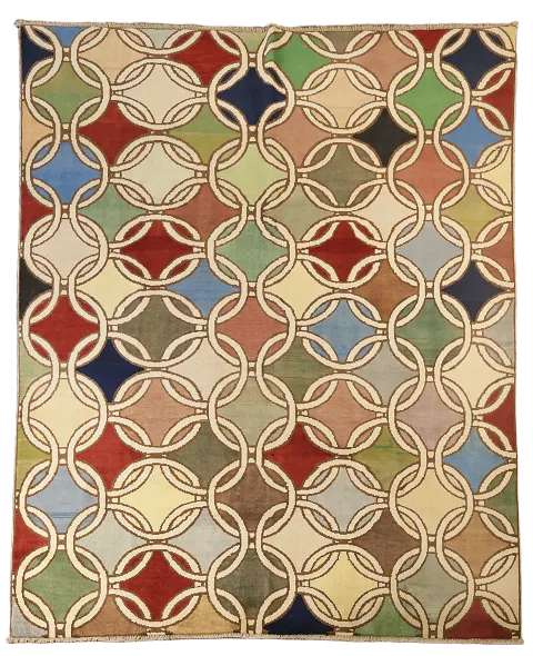 Modern Multi-color Circle Design Gabbeh Rug for Stylish Interiors 6x8
