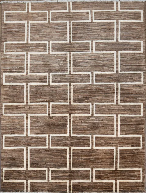 Brown Gabbeh Kashkoli Oriental Area Rug 5x7