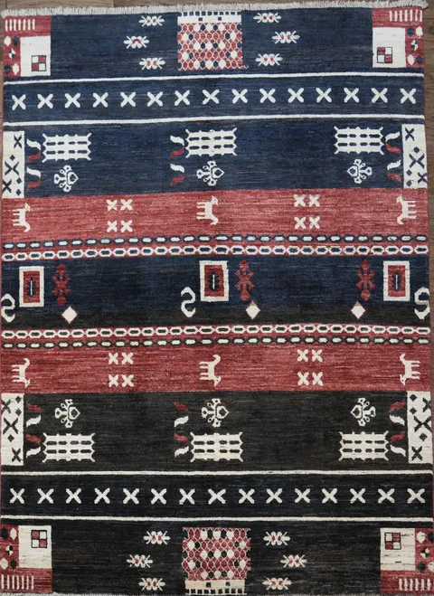 Tribal Gabbeh Kashkoli Oriental Area Rug 5x7