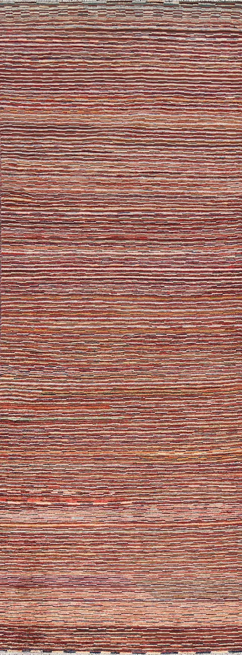 Striped Gabbeh Kashkoli Wool Runner Rug 3x10