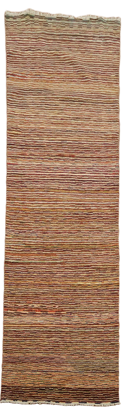 Striped Gabbeh Kashkoli Wool Runner Rug 3x10