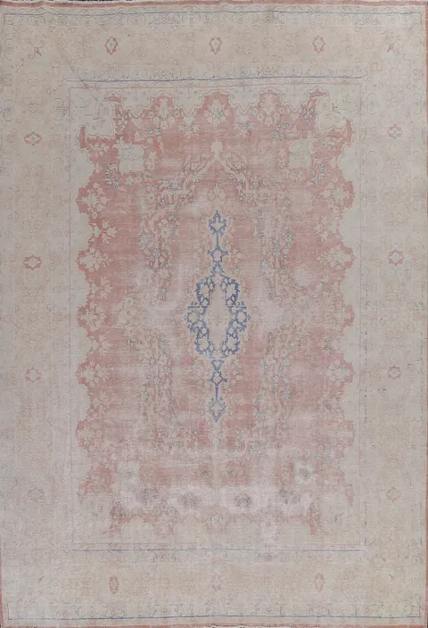 Vintage Distressed Kerman Persian Area Rug 10x13