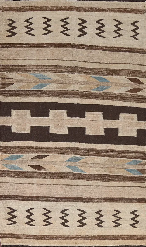 Natural Dye Kilim Flat Weave Area Rug 5x9