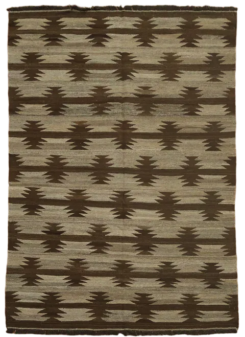 Natural Dye Kilim Flat Weave Area Rug 5x7