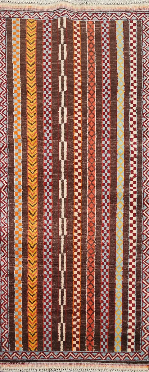 Vegetable Dye Moharramat Wool Runner Rug 2x6