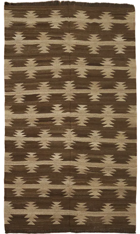 Natural Dye Tribal Kilim Flat-Woven Area Rug 5x7