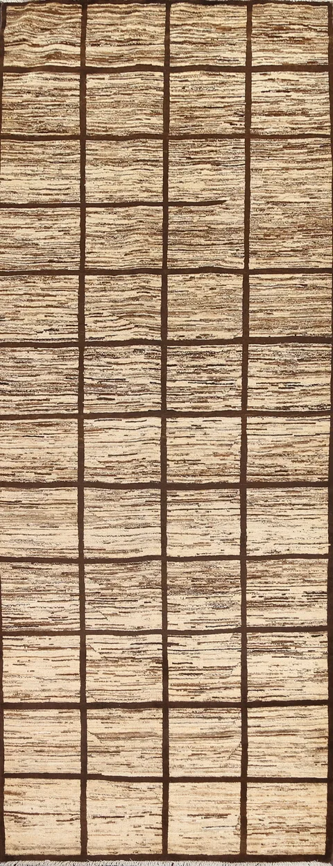 Vegetable Dye Gabbeh Kashkoli Wool Runner Rug 3x9