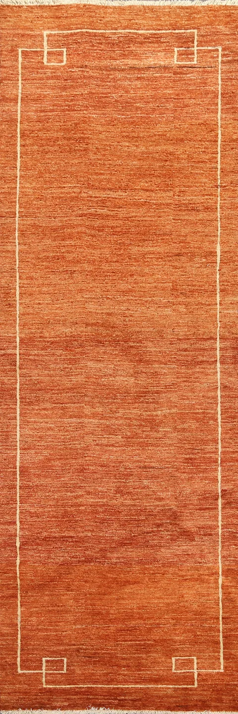 Vegetable Dye Gabbeh Kashkoli Wool Runner Rug 3x10