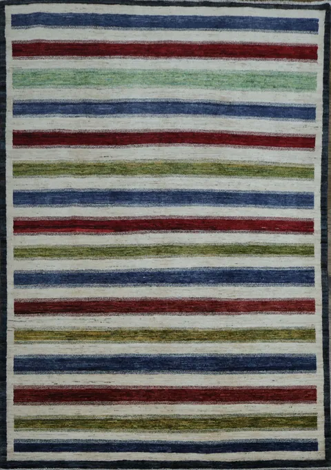 Colorful and Contemporary Striped Rug for Living Room 5x8