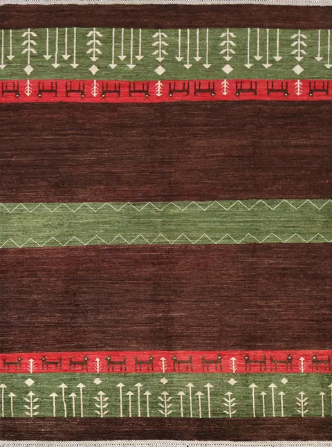 Tribal Gabbeh Persian Area Rug 5x7