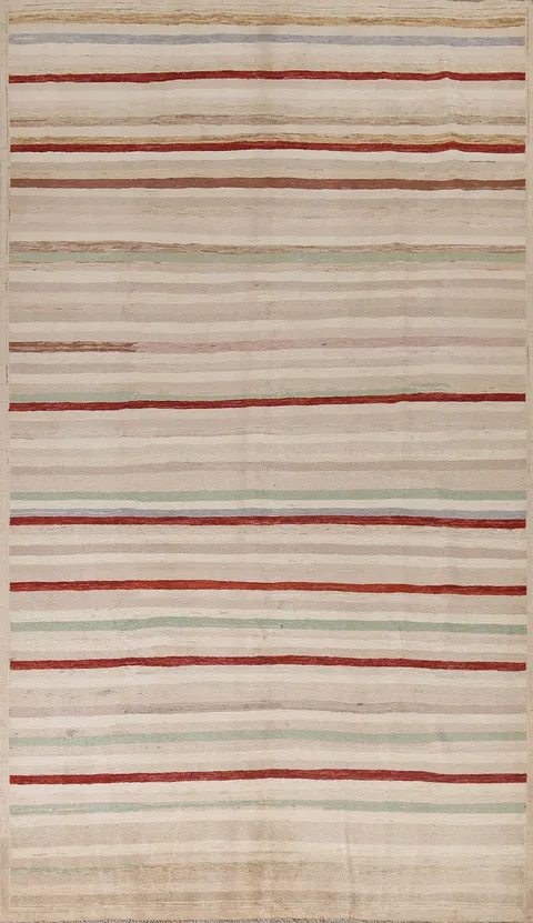 Striped Gabbeh Kashkoli Wool Area Rug 6x10