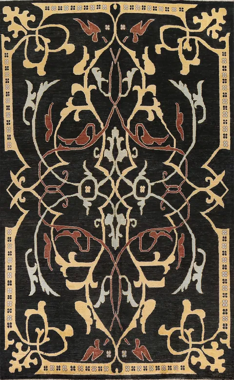 Black Vegetable Dye Ziegler Oriental Area Rug 6x10