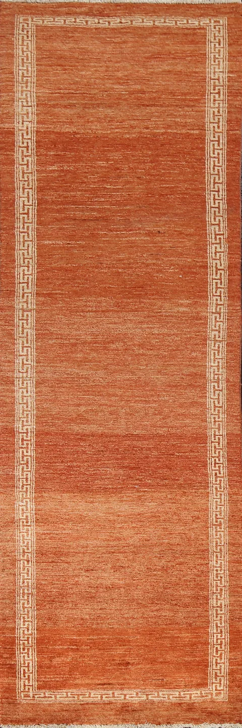 Handmade Wool Gabbeh Kashkoli Oriental Runner Rug 2x9