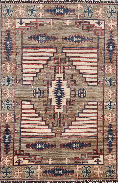 Vegetable Dye Khotan Oriental Area Rug 4x6