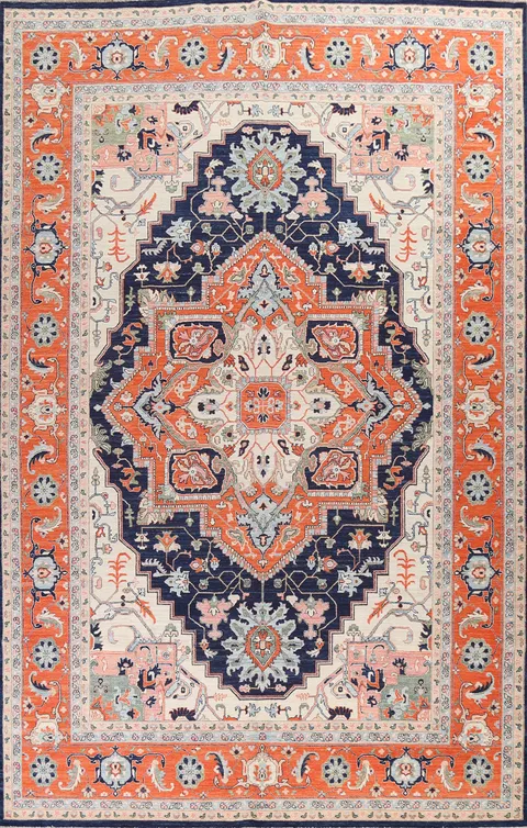 Vegetable Dye Wool Heriz Serapi Oriental Rug 10x14