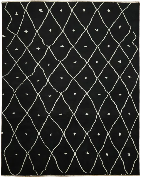Vegetable Dye Trellis Moroccan Wool Area Rug 8x10