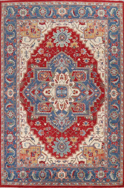 Vegetable Dye Heriz Serapi Oriental Wool Rug 9x12