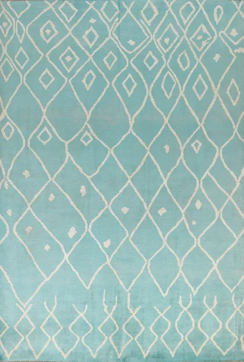 Vegetable Dye Turquoise Moroccan Oriental Rug 8x10