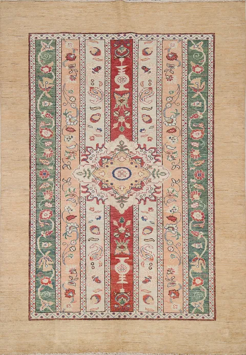 Vegetable Dye Handmade Moharramat Oriental Rug 5x6