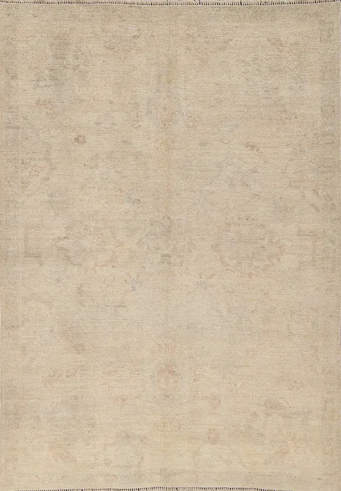 Vegetable Dye Handmade Oushak Oriental Rug 5x6