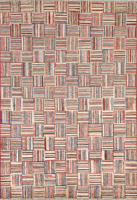 Handmade Gabbeh Kashkoli Wool Oriental Rug 5x6