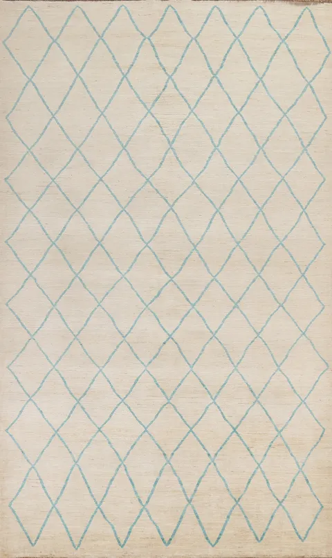 Vegetable Dye Trellis Moroccan Oriental Area Rug 6x10