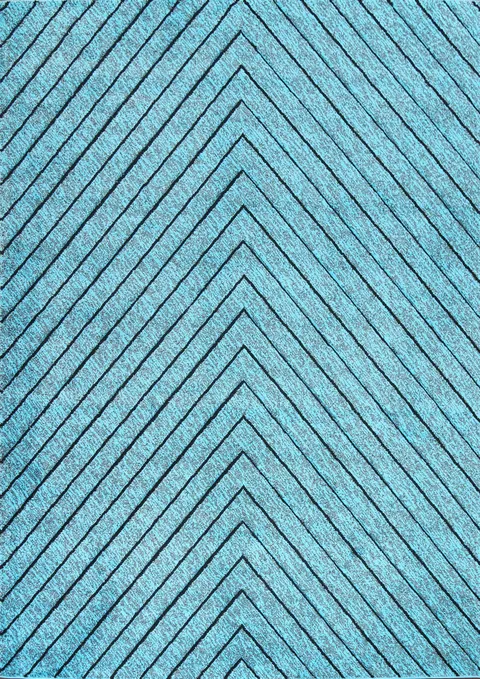 Sophisticated blue chevron rug for a contemporary living room style