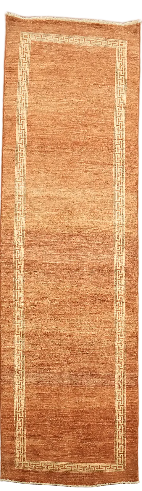 Orange Gabbeh Kashkoli Oriental Runner Rug 3x9