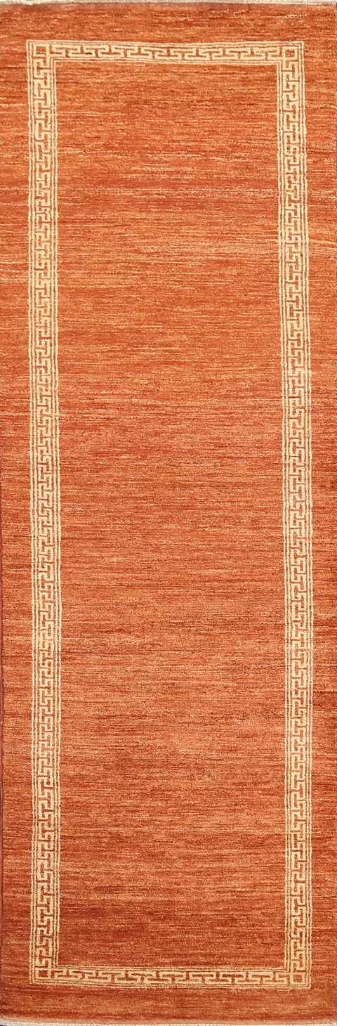 Orange Runner Gabbeh Kashkoli Oriental Rug 3x9