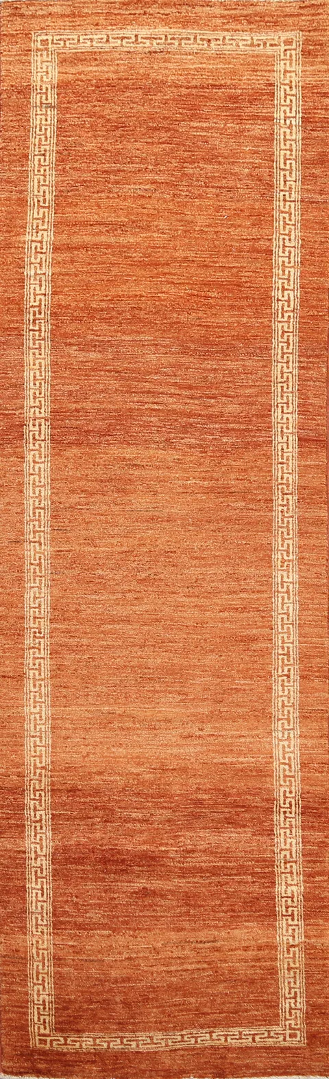 Orange Gabbeh Kashkoli Oriental Runner Rug 3x9