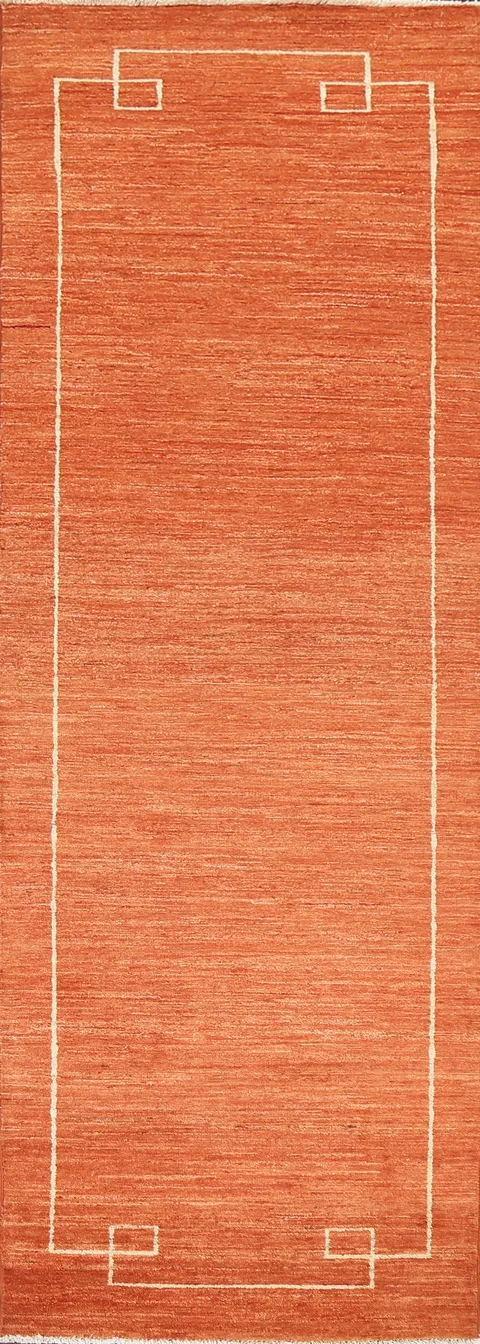 Orange Runner Gabbeh Kashkoli Oriental Rug 3x10