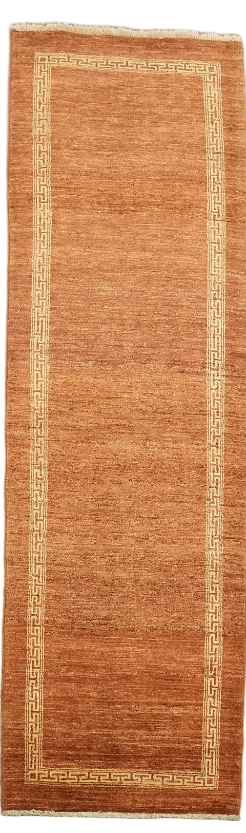 Orange Gabbeh Kashkoli Oriental Runner Rug 3x9