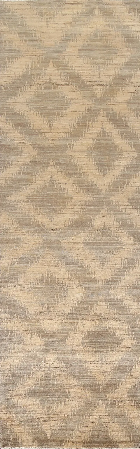 All-Over Geometric Gabbeh Kashkoli Runner Rug 3x11