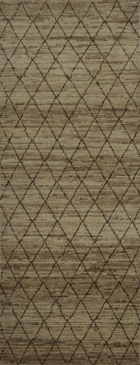 Sleek and Stylish Handmade Moroccan Runner Rug 3x10