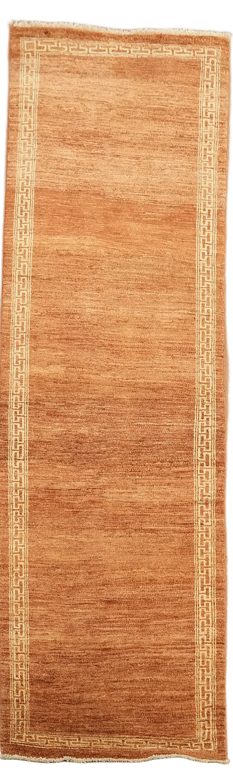Orange Gabbeh Kashkoli Oriental Runner Rug 3x9