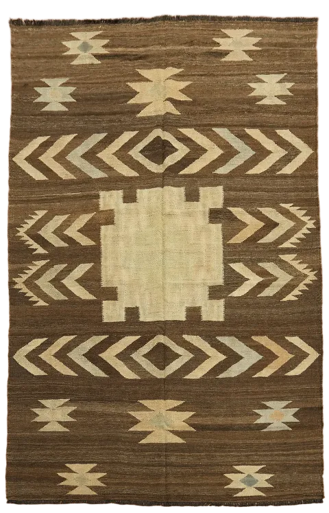 Natural Dye Kilim Oriental Handmade Rug 5x8