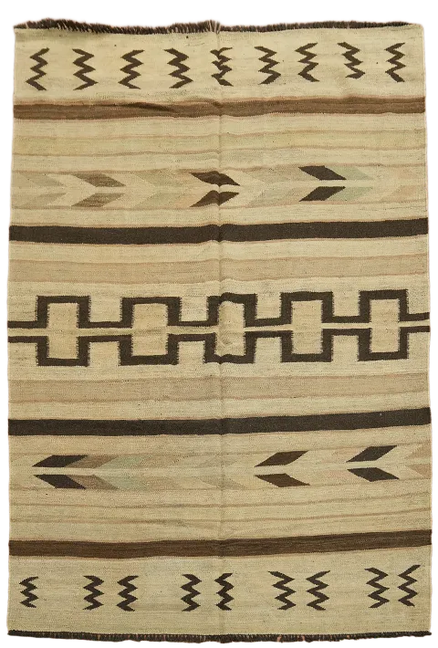 Natural Dye Kilim Oriental Handmade Rug 5x8