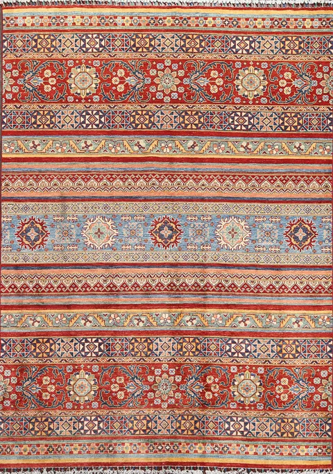 Vegetable Dye Wool Super Kazak Oriental Rug 6x8