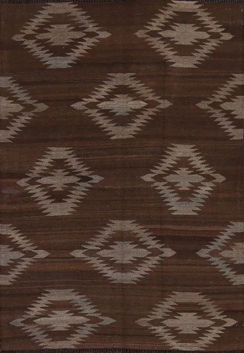 Geometric Kilim Wool Oriental Rug 5x7