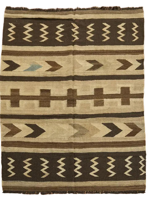 Natural Dye Tribal Kilim Oriental Area Rug 5x7