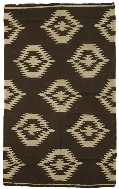 Natural Dye Geometric Kilim Oriental Rug 5x7