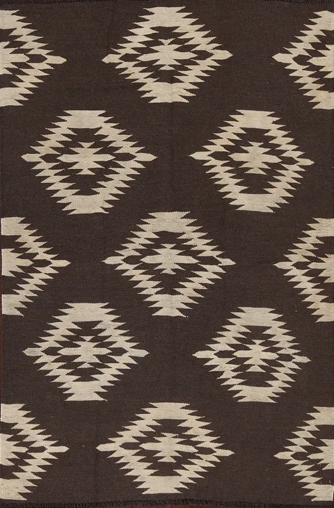 Natural Dye Kilim Reversible Wool Rug 5x7