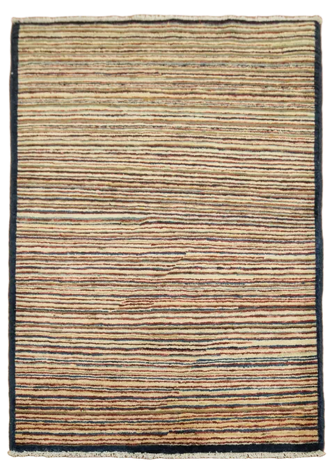 Striped Gabbeh Kashkoli Oriental Wool Rug 3x4