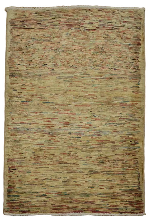 Handwoven Multicolor Modern Rug with Subtle Earthy Hues 3x4