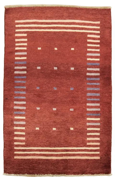 Red Geometric Gabbeh Kashkoli Oriental Rug 3x4