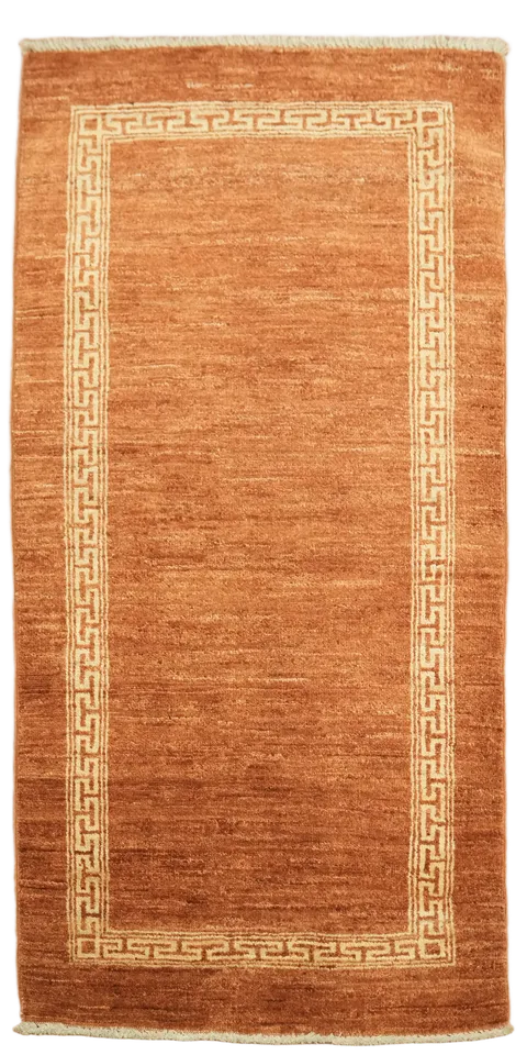 Orange Gabbeh Kashkoli Oriental Runner Rug 2x5