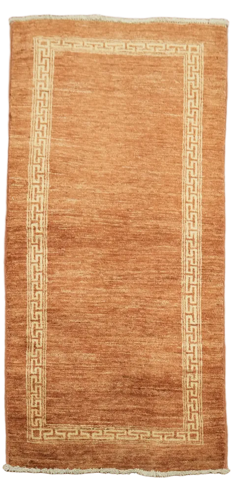 Orange Gabbeh Kashkoli Oriental Runner Rug 2x5