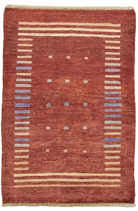 Red Gabbeh Kashkoli Oriental Handmade Rug 3x4