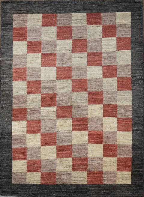Checkered Gabbeh Kashkoli Oriental Rug 5x7