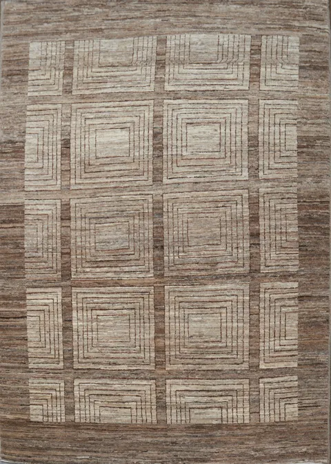 Brown Geometric Gabbeh Kashkoli Oriental Area Rug 4x6
